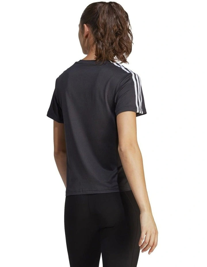Adidas 3-Stripes T-Shirt Black/White Front View
