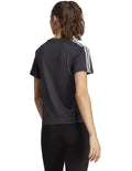 Adidas AEROREADY Train Essentials 3-Stripes T-Shirt in black and white recycled polyester with FreeLift design