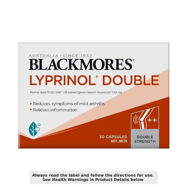 Blackmores Lyprinol Double Strength 30 Capsules - Natural Anti-inflammatory Supplement