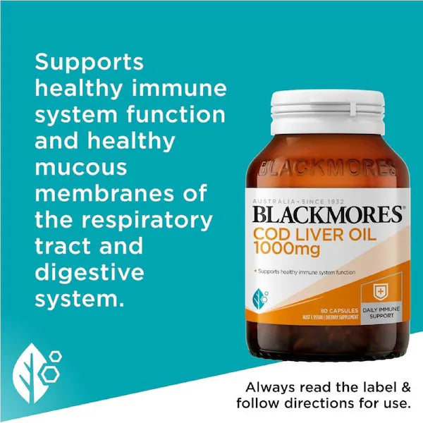 Blackmores Cod Liver Oil 1000mg 80 Capsules, view 4