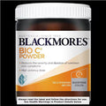 Blackmores Bio C Powder Vitamin C 125g container with a natural, healthy look, featuring a white label and orange branding.