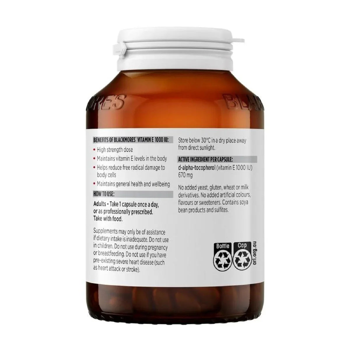 Blackmores Vitamin E 1000IU 100 Capsules, view 4