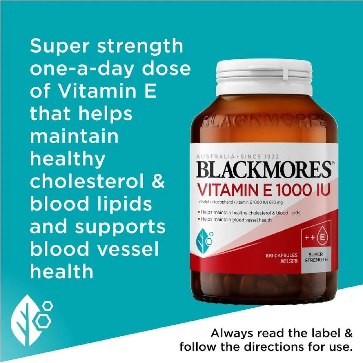 Blackmores Vitamin E 1000IU 100 Capsules, view 5