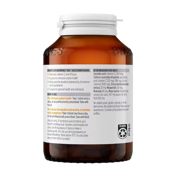 Blackmores Bio C 500mg Vitamin C Sustained Release 200 Tablets, view 4