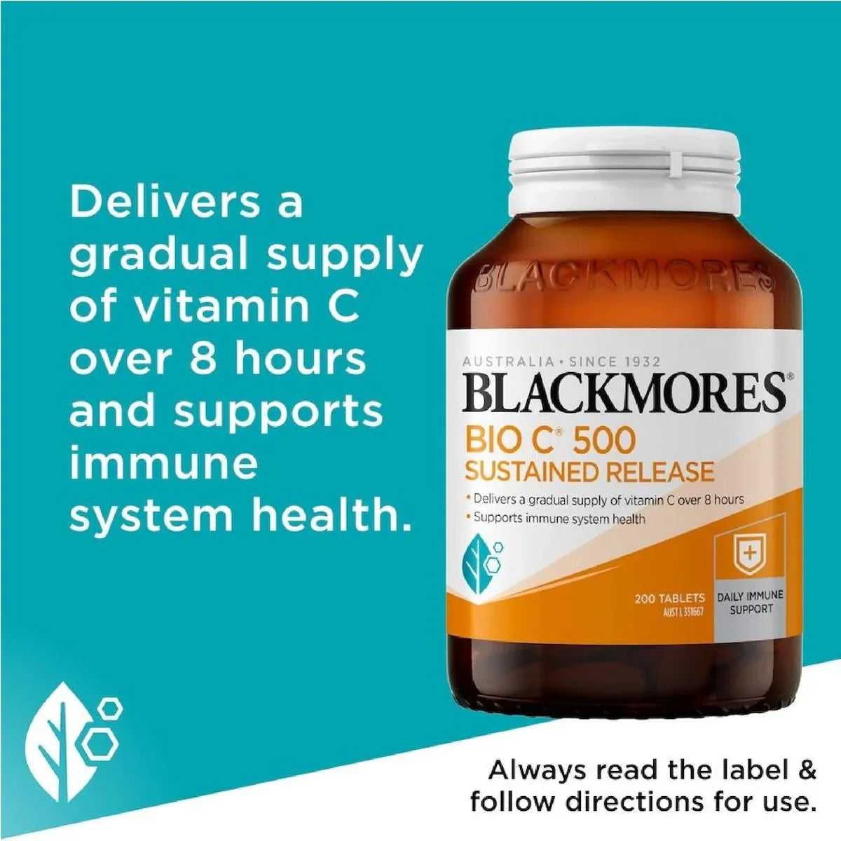 Blackmores Bio C 500mg Vitamin C Sustained Release 200 Tablets, view 5