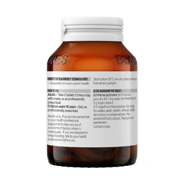 Blackmores Echinacea Forte 3000mg 150 Tablets - Immune Support Supplement for Cold Relief