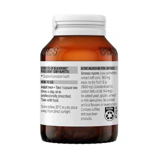 Blackmores Proseren Saw Palmetto Prostate Support 120 Capsules, view 4