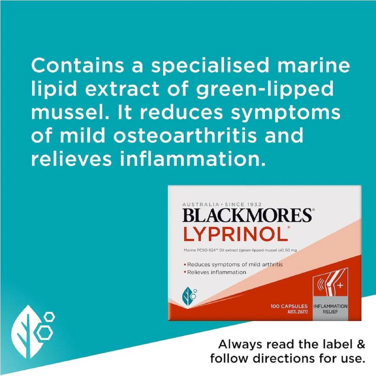 Blackmores Lyprinol 100 Capsules, view 3
