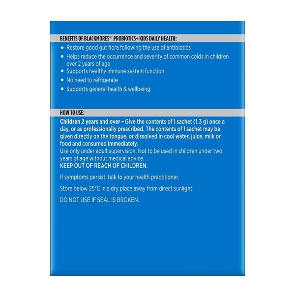 Blackmores Probiotics + Kids Daily Health 30 Sachets, view 3