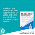 Blackmores Probiotics + Kids Daily Health 30 Sachets packaging featuring a vibrant design, ideal for supporting children's digestive health and immune system with daily probiotic supplementation.