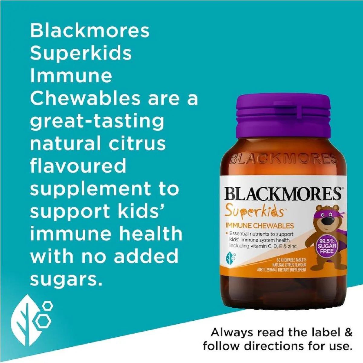 Blackmores Superkids Immune Chewables 60 Tablets, view 2