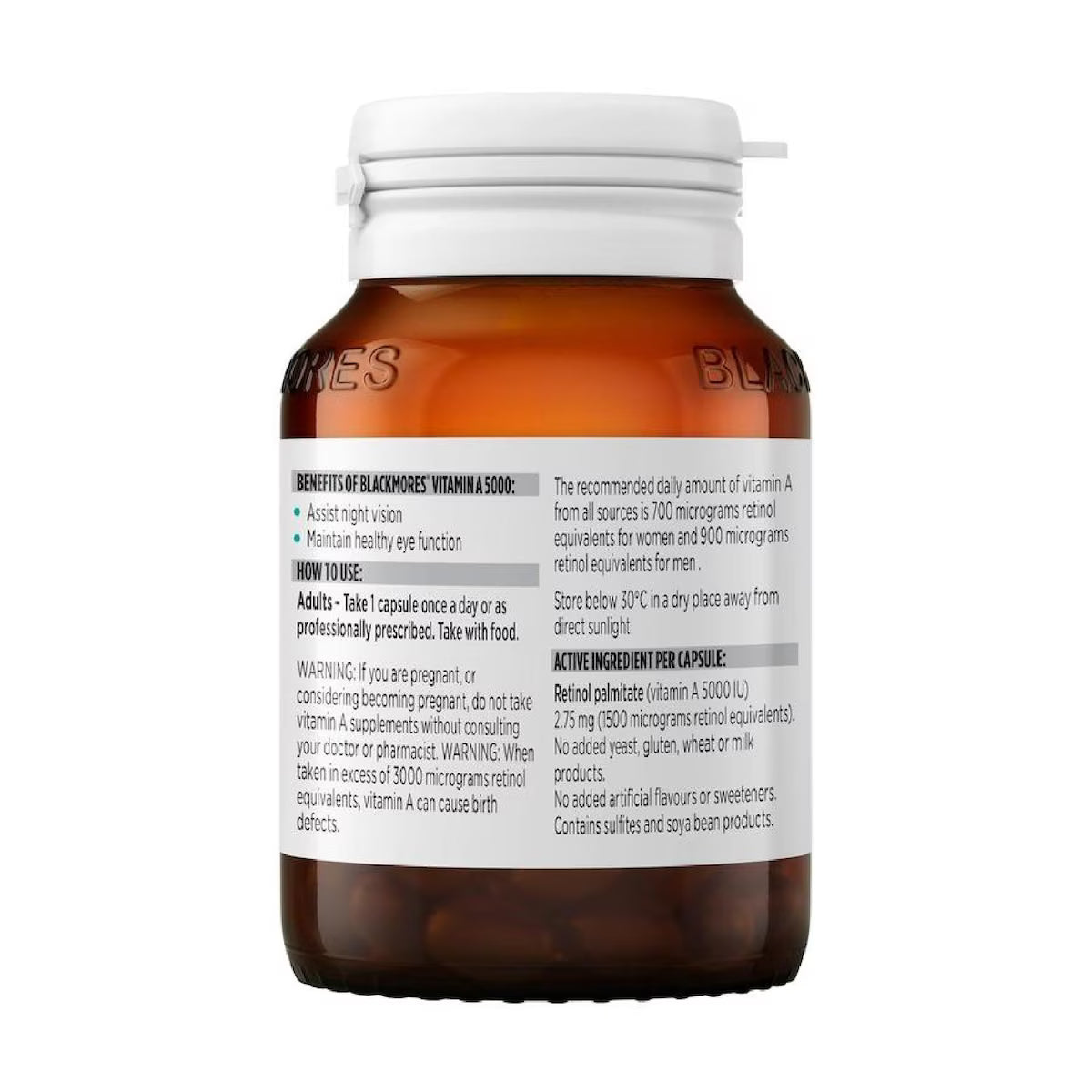 Blackmores Vitamin A 5000IU 150 Capsules, view 4