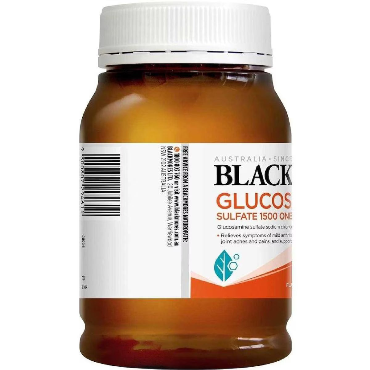 Blackmores Glucosamine Sulfate 1500mg One-a-day 180 Tablets for joint health support and flexibility.