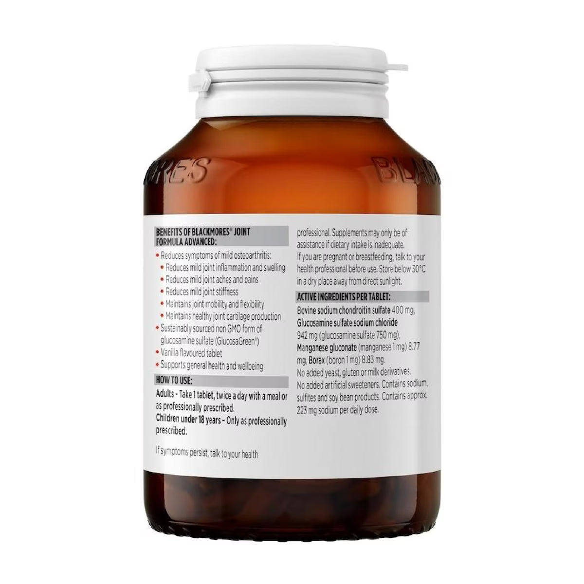 Blackmores Joint Formula Advanced 120 Tablets for joint health and mobility support.