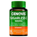 Cenovis Sugarless Vitamin C 500mg Orange 100 Tablets bottle with orange flavor tablets for immune support and antioxidant health.