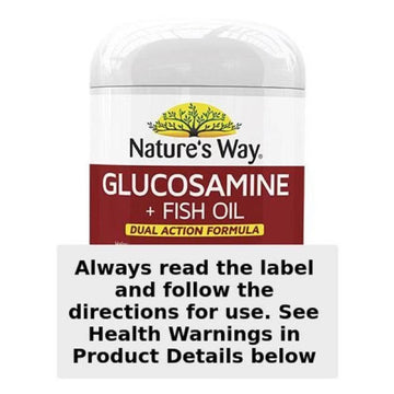 Nature’s Way Glucosamine & Fish Oil 200 Capsules bottle – joint support supplement combining glucosamine and omega-3 fish oil for healthy joints and mobility.