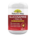 Nature’s Way Glucosamine & Fish Oil 200 Capsules bottle – joint support supplement combining glucosamine and omega-3 fish oil for healthy joints and mobility.