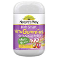 Nature’s Way Kids Smart Vita Gummies 99% Sugar Free Multivitamin Trio Flavour 150 pack bottle with colorful kids vitamins for daily health support.