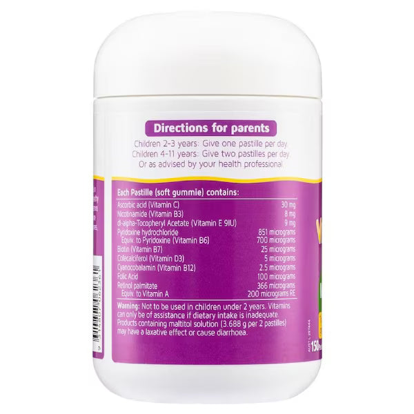 Nature’s Way Kids Smart Vita Gummies 99% Sugar Free Multivitamin Trio Flavour 150 pack bottle with colorful kids vitamins for daily health support.