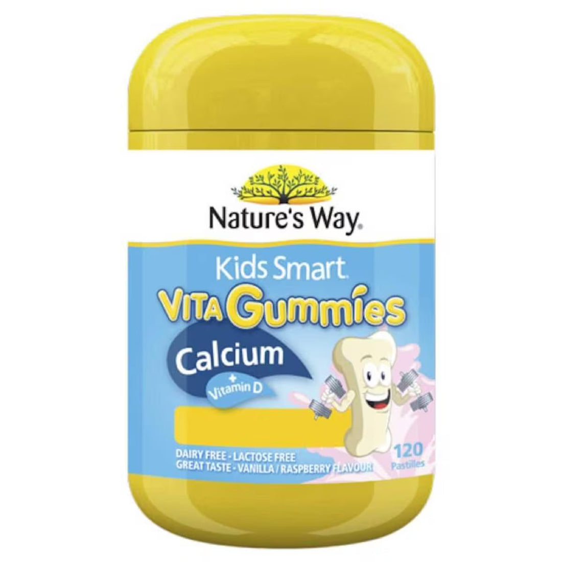 Natures Way Kids Smart Vita Gummies Calcium + Vitamin D 120 Pack - Chewable supplements for healthy bones and teeth in children