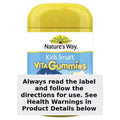 Natures Way Kids Smart Vita Gummies Calcium + Vitamin D 120 Pack, a bottle of gummy vitamins designed to support kids' bone health with calcium and vitamin D.