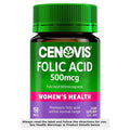 Cenovis Folic Acid 500mcg 150 Tablets bottle — dietary supplement supporting healthy cell growth and pregnancy health