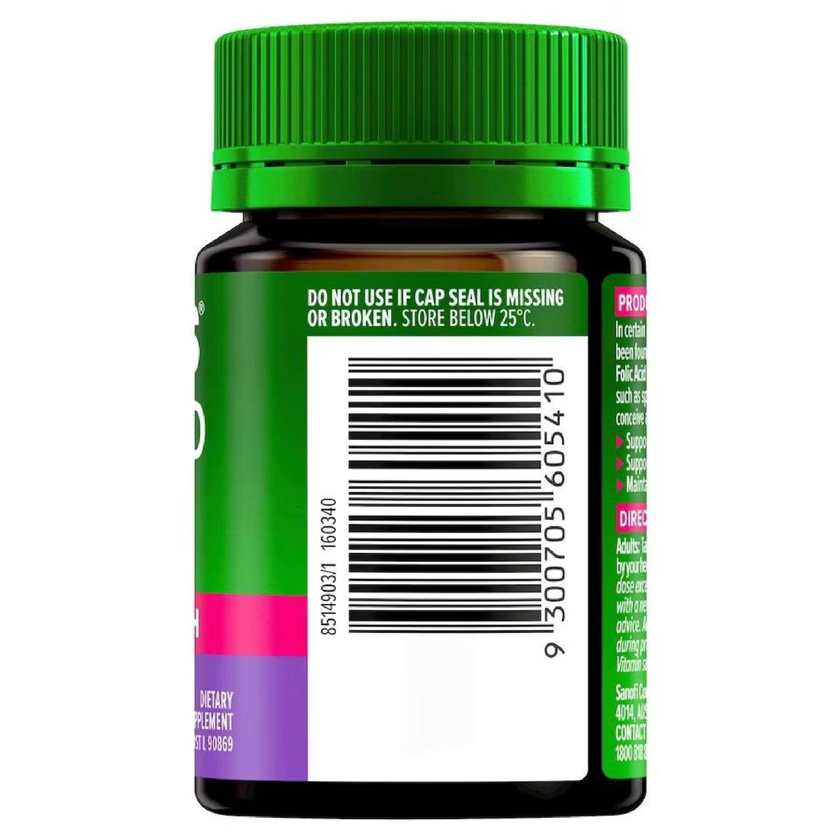 Cenovis Folic Acid 500mcg 150 Tablets bottle — dietary supplement supporting healthy cell growth and pregnancy health