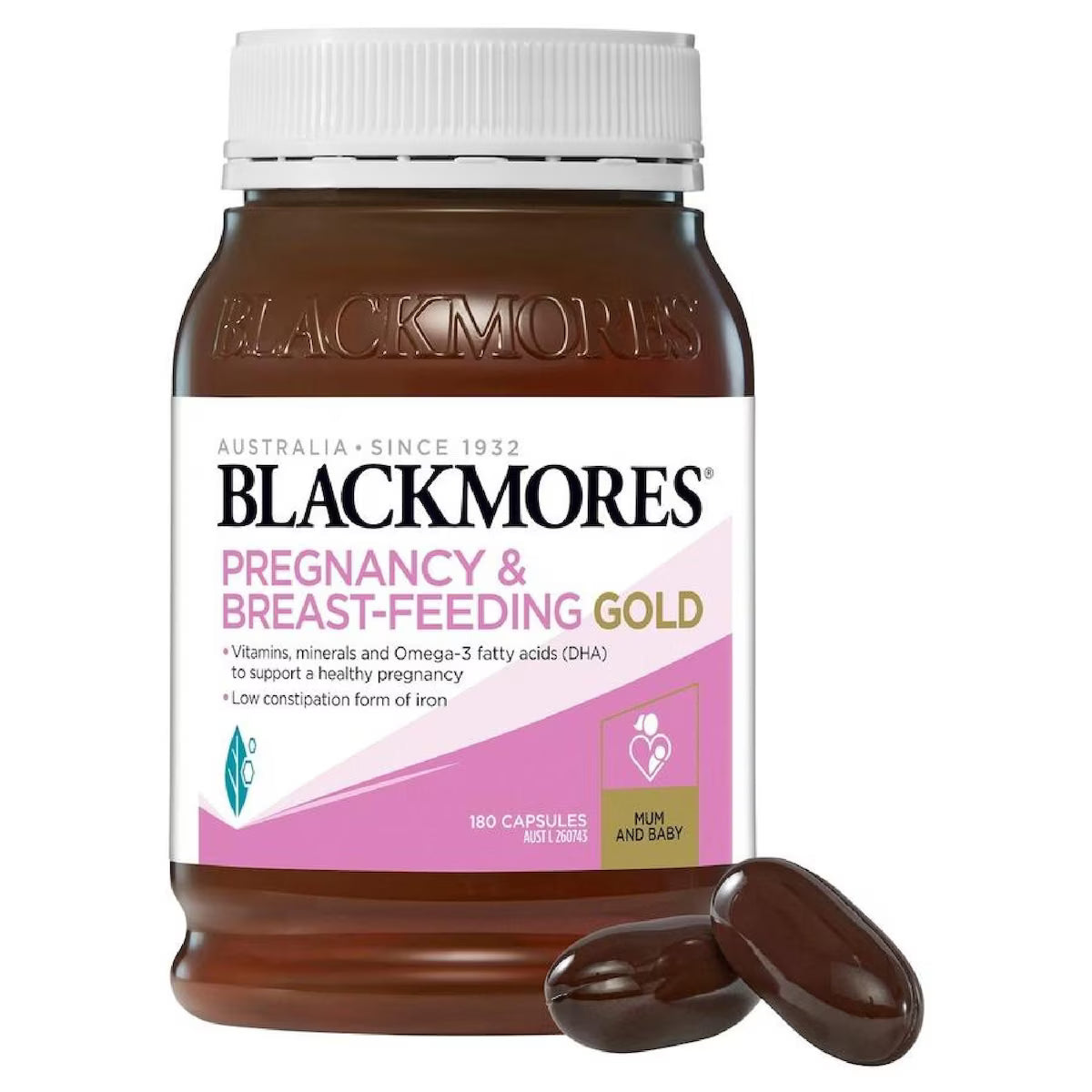 Blackmores Pregnancy & Breastfeeding Gold 180 Capsules, view 3