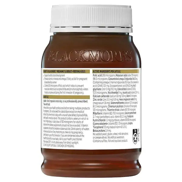 Blackmores Pregnancy & Breastfeeding Gold 180 Capsules, view 4
