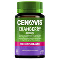Cenovis Cranberry 30000mg 30 Capsules bottle for urinary tract health and antioxidant support supplement.