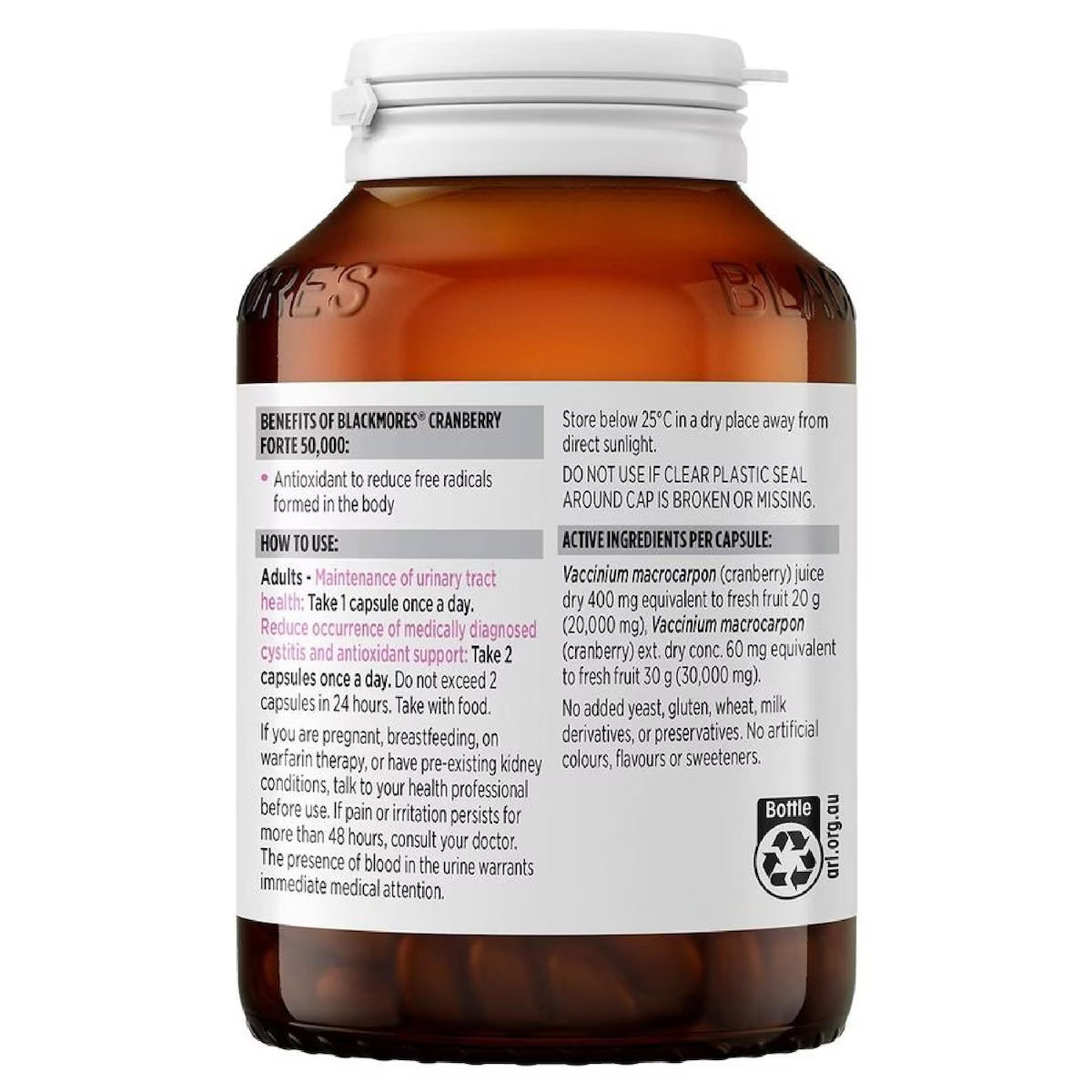 Blackmores Cranberry Forte 50000 - 90 capsules, view 2
