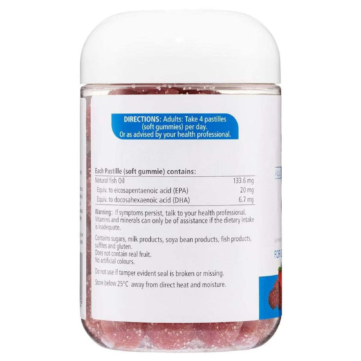 Nature's Way Adult Vita Gummies Omega-3 110 Pack, a bottle of omega-3 gummies designed for adult health, featuring a convenient 110-count supply of soft, chewable gummies for heart, brain, and joint support.
