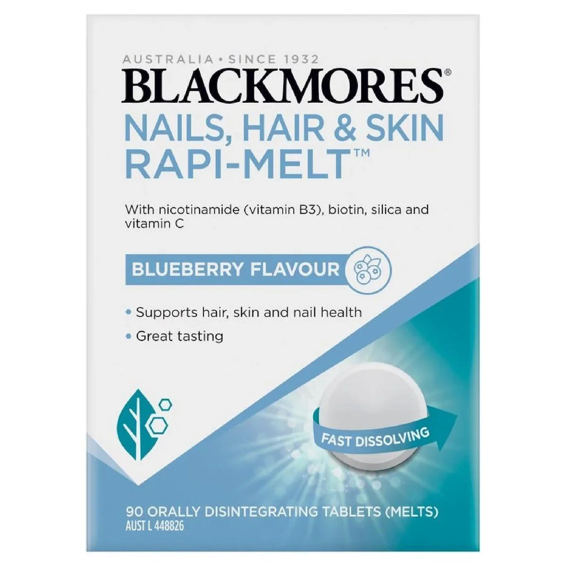 Blackmores Energy B12 Rapi-Melt Cherry 90 Tablets packaging with cherry flavor, designed to boost energy and support healthy B12 levels.