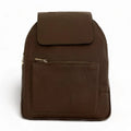 Brown leather women’s backpack with stylish design, premium genuine leather finish, and laptop compartment — perfect for everyday use, work, or travel.