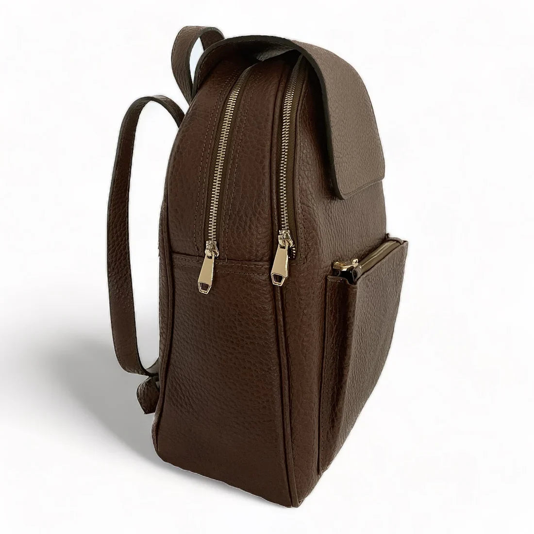 Brown leather women’s backpack with stylish design, premium genuine leather finish, and laptop compartment — perfect for everyday use, work, or travel.