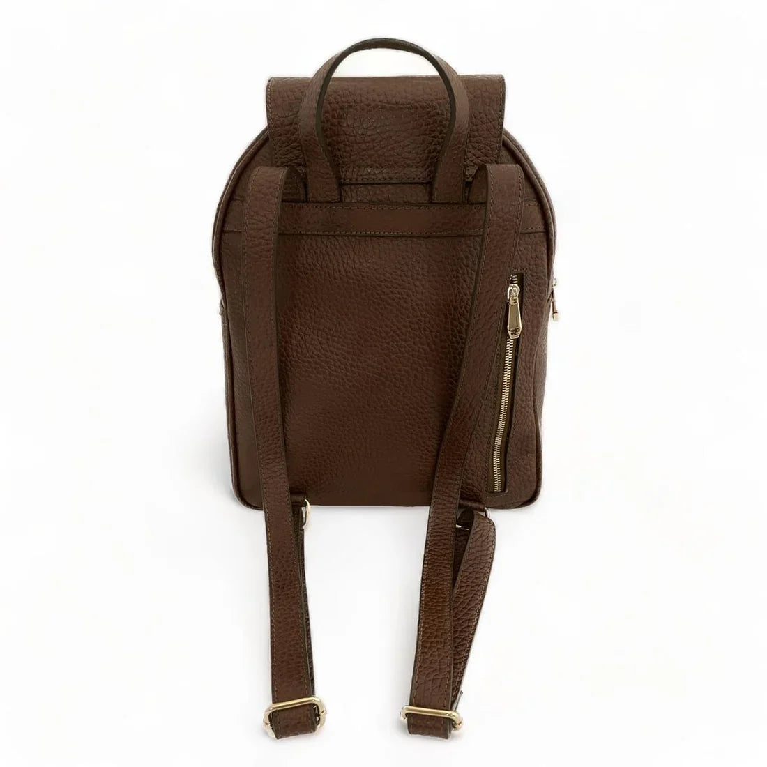 Brown leather women’s backpack with stylish design, premium genuine leather finish, and laptop compartment — perfect for everyday use, work, or travel.