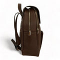 Stylish brown leather women’s backpack with laptop compartment, adjustable straps, and premium handmade design — perfect for work, travel, and everyday use.