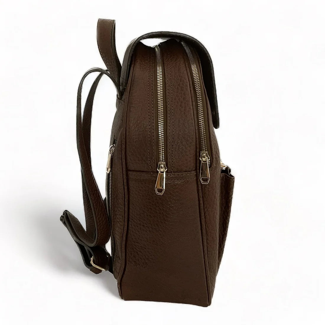 Brown leather women’s backpack with stylish design, premium genuine leather finish, and laptop compartment — perfect for everyday use, work, or travel.