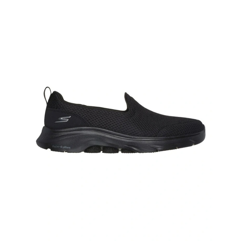Skechers Go Walk 7 Razi Shoes in Black - lightweight cushioned walking sneakers for men and women