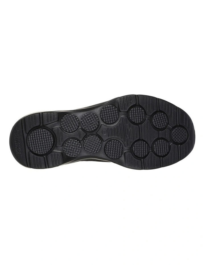 Skechers Go Walk 7 Razi Shoes in Black - lightweight cushioned walking sneakers for men and women