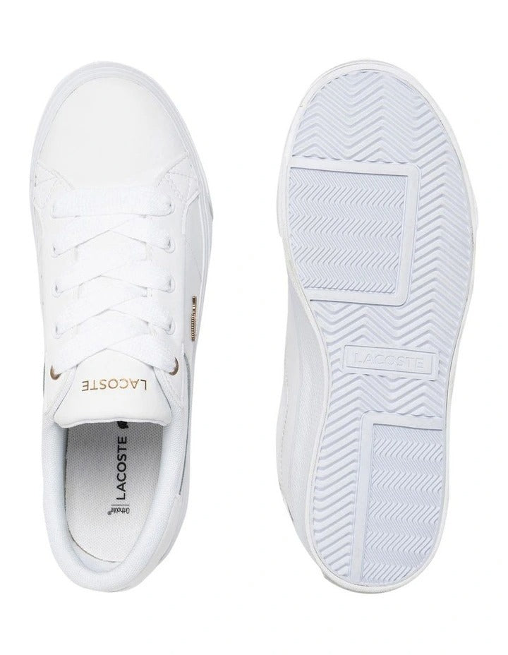 Lacoste Ziane Platform Leather Sneaker in White, view 4