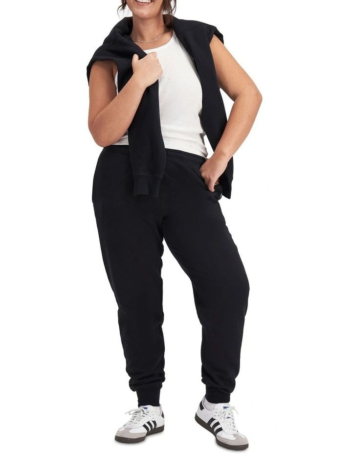 Bonds Cotton Sweats Fleece Skinny Trackie in Nu Black, view 4
