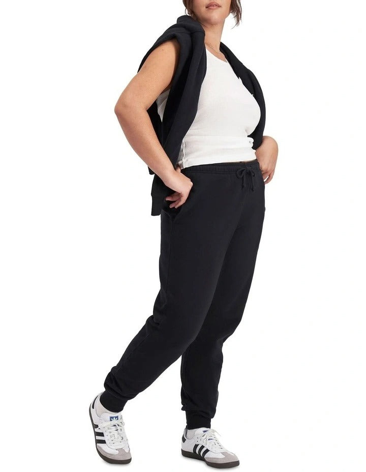 Bonds Cotton Sweats Fleece Skinny Trackie in Nu Black, view 5