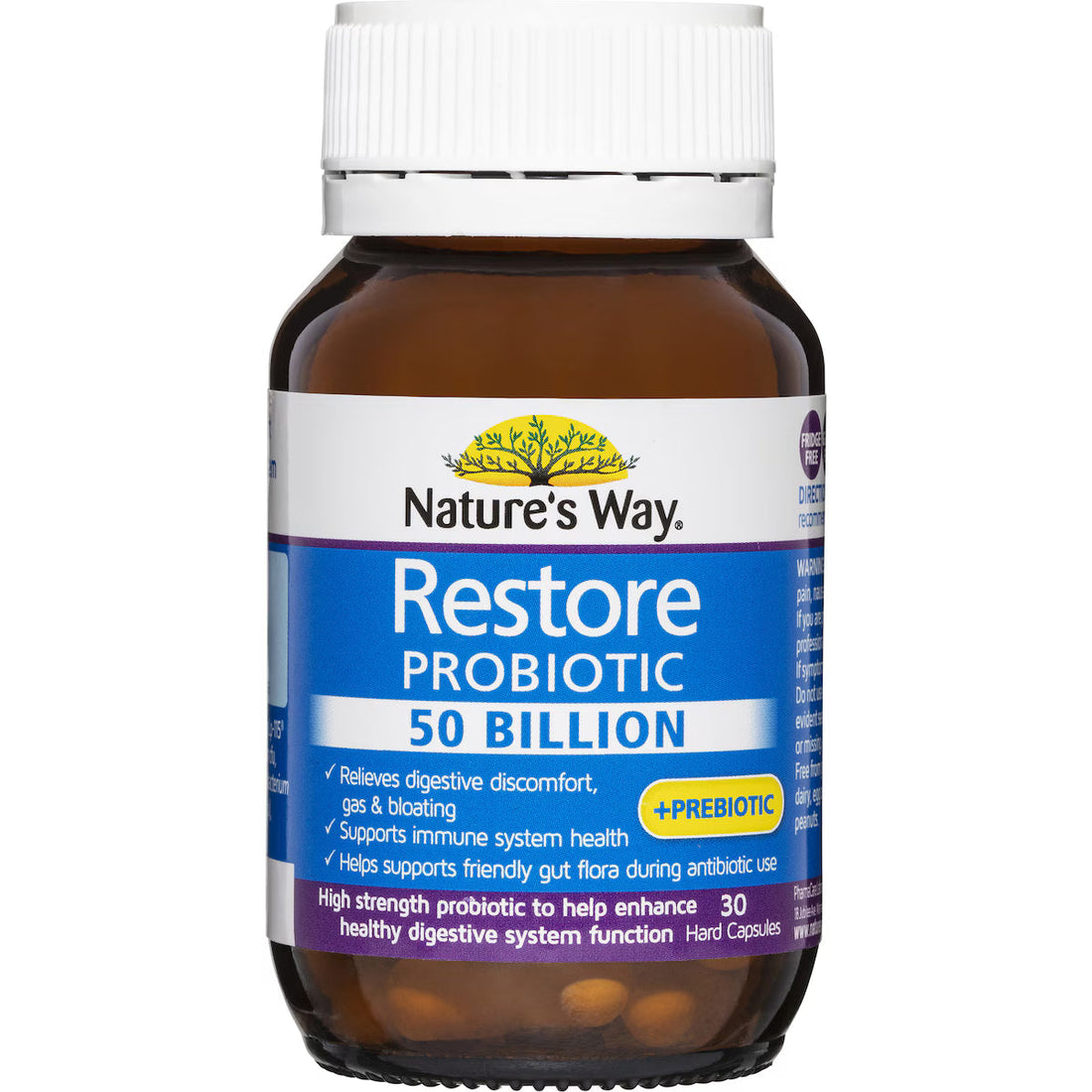 Nature's Way Restore Probiotic 50 Billion 30 Pack – daily probiotic supplement for gut health and digestive balance in convenient 30-capsule pack.