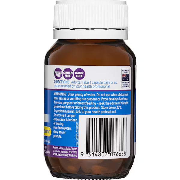 Nature's Way Restore Probiotic 50 Billion 30 Pack – daily probiotic supplement for gut health and digestive balance in convenient 30-capsule pack.