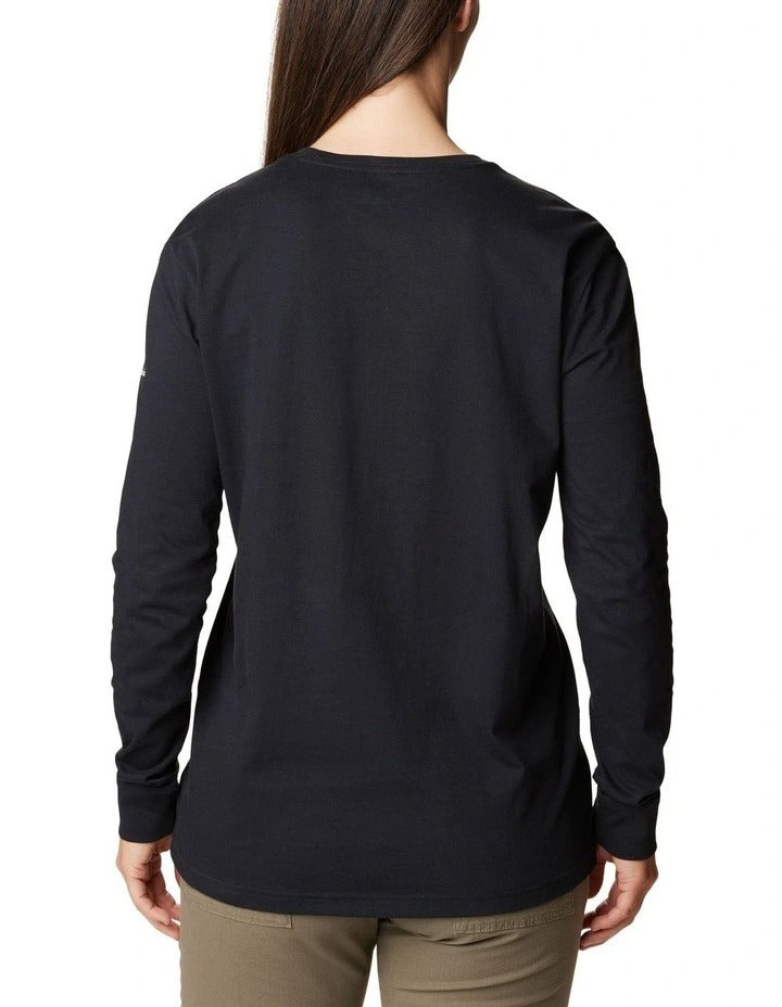 Columbia North Cascades Long Sleeve T-shirt in Black made with 100% cotton jersey for classic comfort