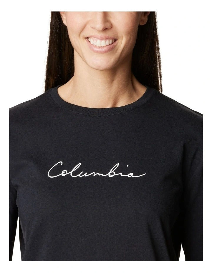 Columbia North Cascades Long Sleeve T-shirt in Black made with 100% cotton jersey for classic comfort