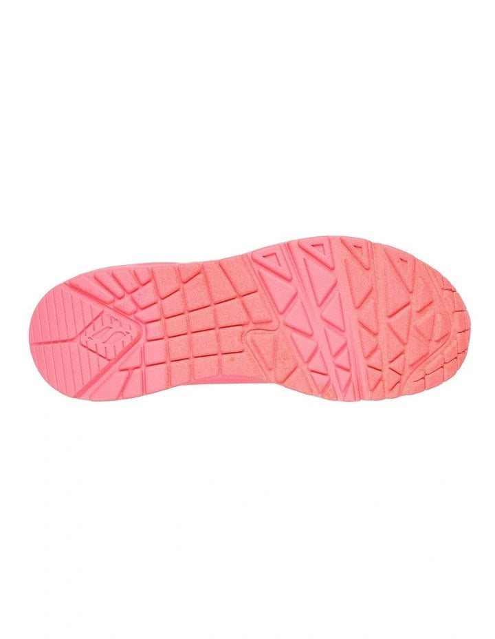 Skechers CRL Uno Stand On Air Shoes in Orange - cushioned sporty sneakers with visible air midsole