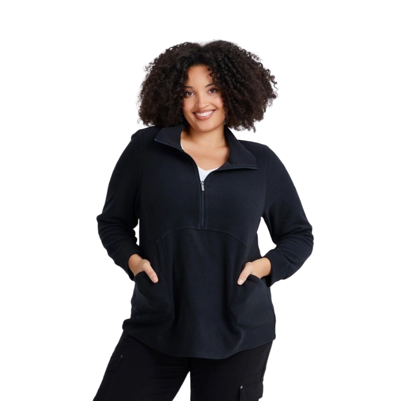 Taking Shape Polar Fleece 1/2 Zip Top Black, view 1