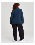 Taking Shape Polar Fleece Zip Front Jacket in Navy with zip closure and side pockets